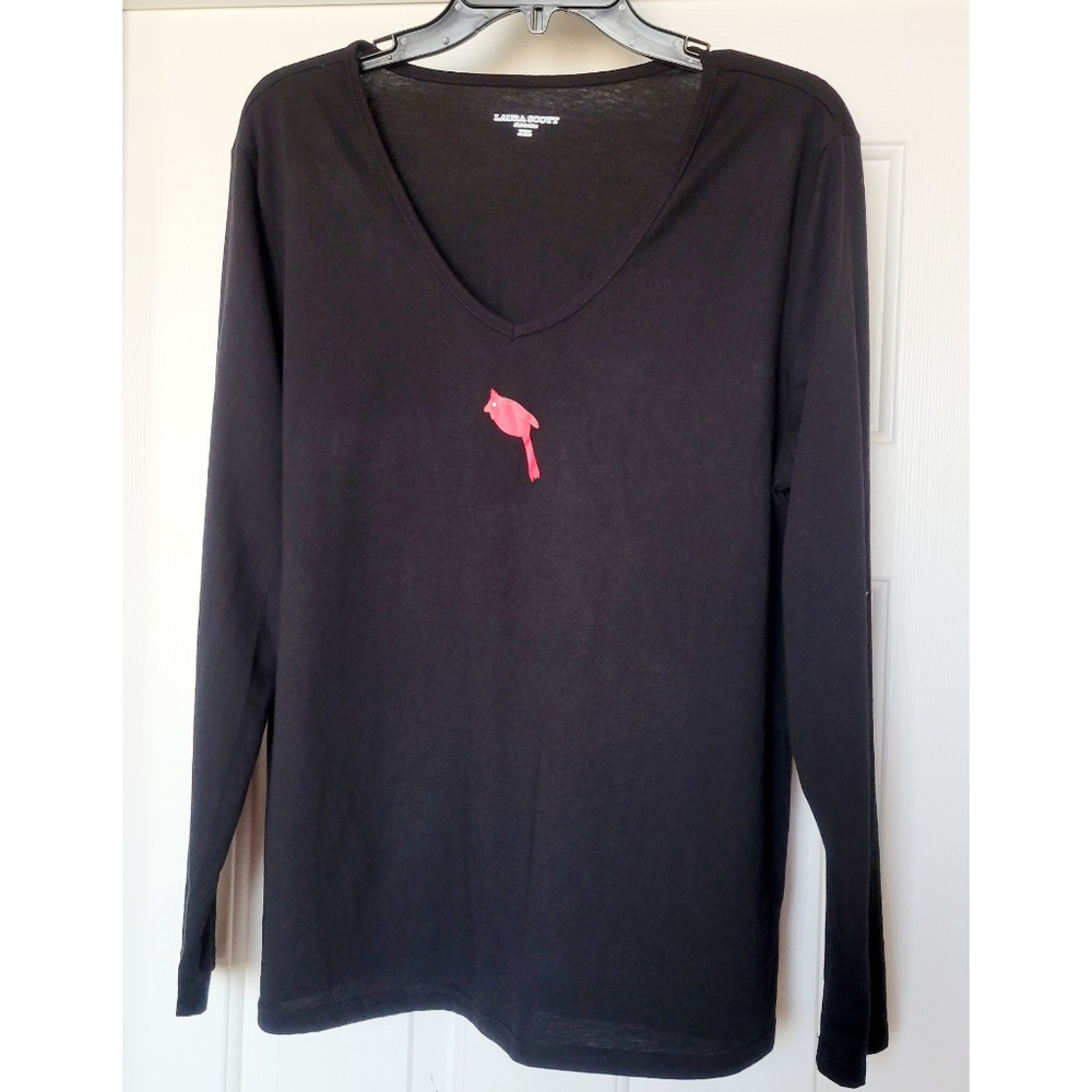 Laura Scott Cardinal V-neck Long Sleeve Tee
